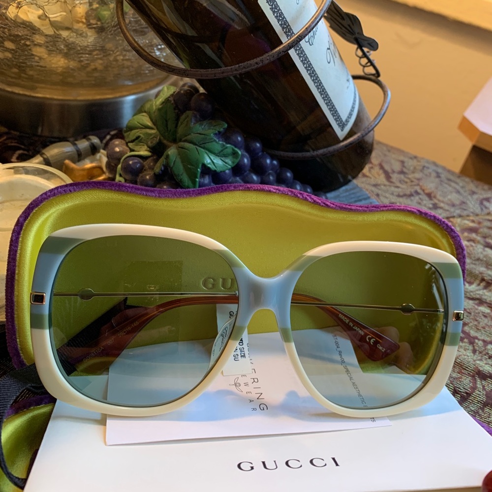 SOLD ⛔️Authentic Gucci 59 Oversized Square acetate/metal sunglasses - Picture 1 of 14